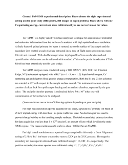 TOF SIMS general experiment description