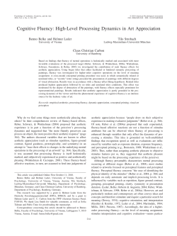 Cognitive Fluency: High-Level Processing Dynamics in Art