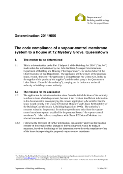 Determination 2011/050: The code compliance of a