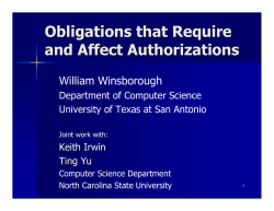 Obligations that Require and Affect Authorizations