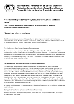 Service User/Consumer involvement in social work