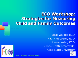 ECO Workshop: Strategies for Measuring Child and Family Outcomes