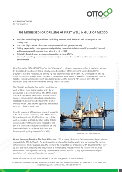 rig mobilised for drilling of first well in gulf of mexico