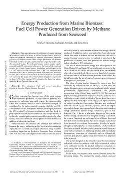 Energy Production from Marine Biomass: Fuel Cell Power