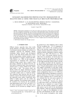 SUNLIGHT/ZnO-MEDIATED PHOTOCATALYTIC DEGRADATION