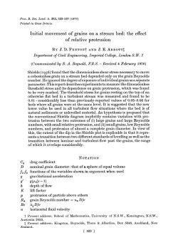 Initial movement of grains on a stream bed: the effect