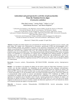 Cystoseira sedoides - Soci&eacute;t&eacute; Chimique de Tunisie