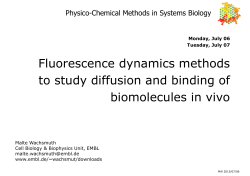 Fluorescence dynamics methods to st d diff sion and binding of to