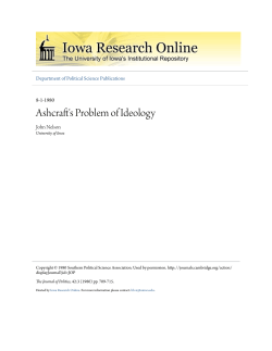 Ashcraft`s Problem of Ideology