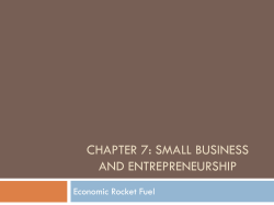 Chapter 7: SMALL BUSINESS AND ENTREPRENEURSHIP