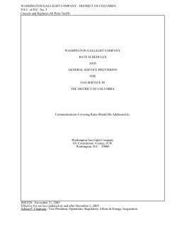 WASHINGTON GAS LIGHT COMPANY