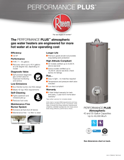 The PERFORMANCE PLUS&trade; atmospheric gas water