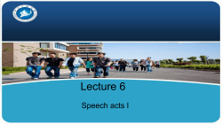 Speech acts I