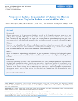 Prevalence of Bacterial Contamination of Glucose Test Strips in