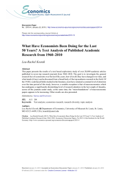 A Text Analysis of Published Academic Research from 1960&ndash;2010
