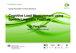 Cognitive Load Measurement using Speech/Linguistic Features