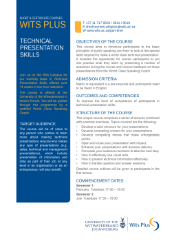 Technical Presentation Skills