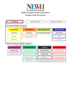 NEWH Chapter Board of Directors Chapter Board Positions