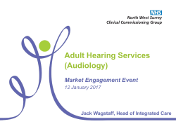 Market Engagement Slides - 12 1 17 Audiology