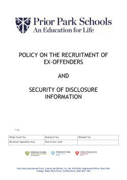 Recruitment Of Ex Offenders Policy