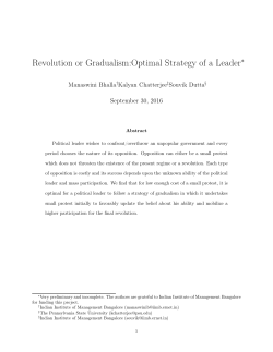 Revolution or Gradualism:Optimal Strategy of a Leader