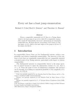 Every set has a least jump enumeration - Math Berkeley