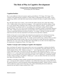 The Role of Play in Cognitive Development