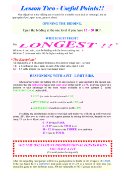 Lesson Two - Useful Points!! - Illawarra Bridge Association