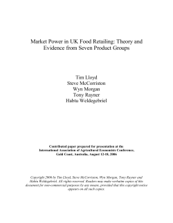 Market Power in UK Food Retailing