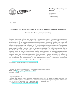 The role of the predicted present in artificial and natural cognitive