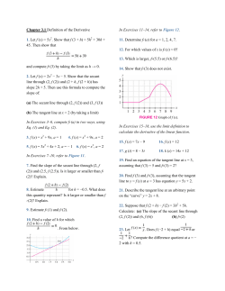 Chapter 3.1 Definition of the Derivative 1. Let f (x) = 5x2. Show that f
