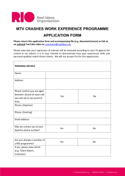 application form - Real Ideas Organisation