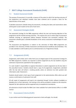 7 IBAT College Assessment Standards (UoW)