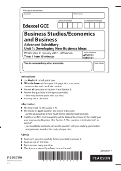 Question paper - Unit 1 (6BS01/6EB01) - January 2012