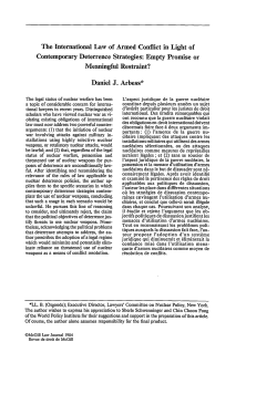 The International Law of Armed Conflict in Light of Contemporary