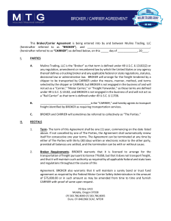 Broker Carrier Agreement