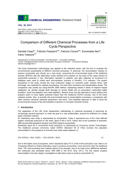 Comparison of Different Chemical Processes from a Life
