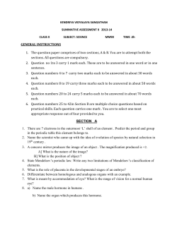 MCQ - Kendriya Vidyalaya Adilabad