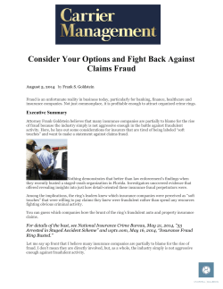 Consider Your Options and Fight Back Against Claims Fraud