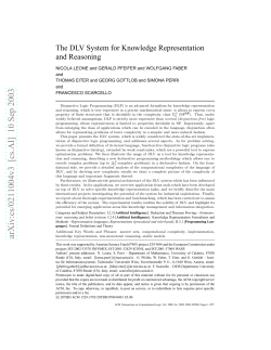 The DLV System for Knowledge Representation and Reasoning