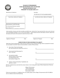 Food and Beverage Monthly Remittance Form