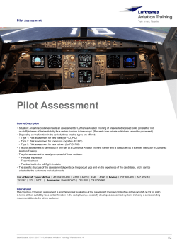 Pilot Assessment - Lufthansa Flight Training