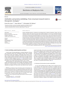 De Genst et al 2014 Biochimica et Biophysica Acta
