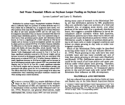 (1991) Soil Water Potential: Effects on Soybean Looper Feeding on