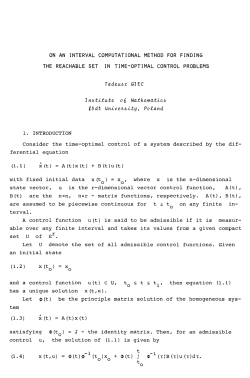 on an interval computational method for finding the reachable set in