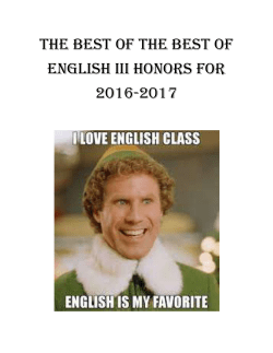 The best of the best of English III Honors for 2016