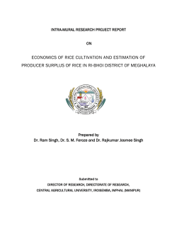 economics of rice cultivation and estimation of producer surplus of
