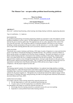 The Shanzu Case &ndash; an open online problem based learning platform