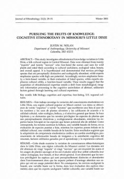 pursuing the fruits of knowledge: cognitive ethnobotany in missouri`s