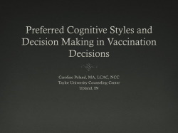Preferred Cognitive Styles and Decision